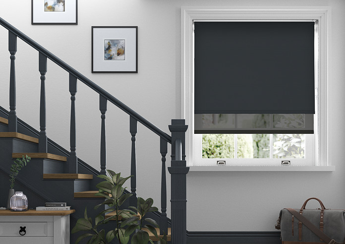 Rimini (Blackout), Black & Optima Black - Double Roller Blind - Image 3